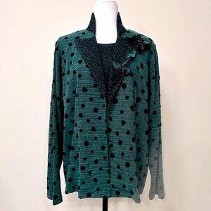 Gail Morgado Funky Chic 2-Piece Sleeveless Shell Hook/Loop Jacket Cardigan 1X